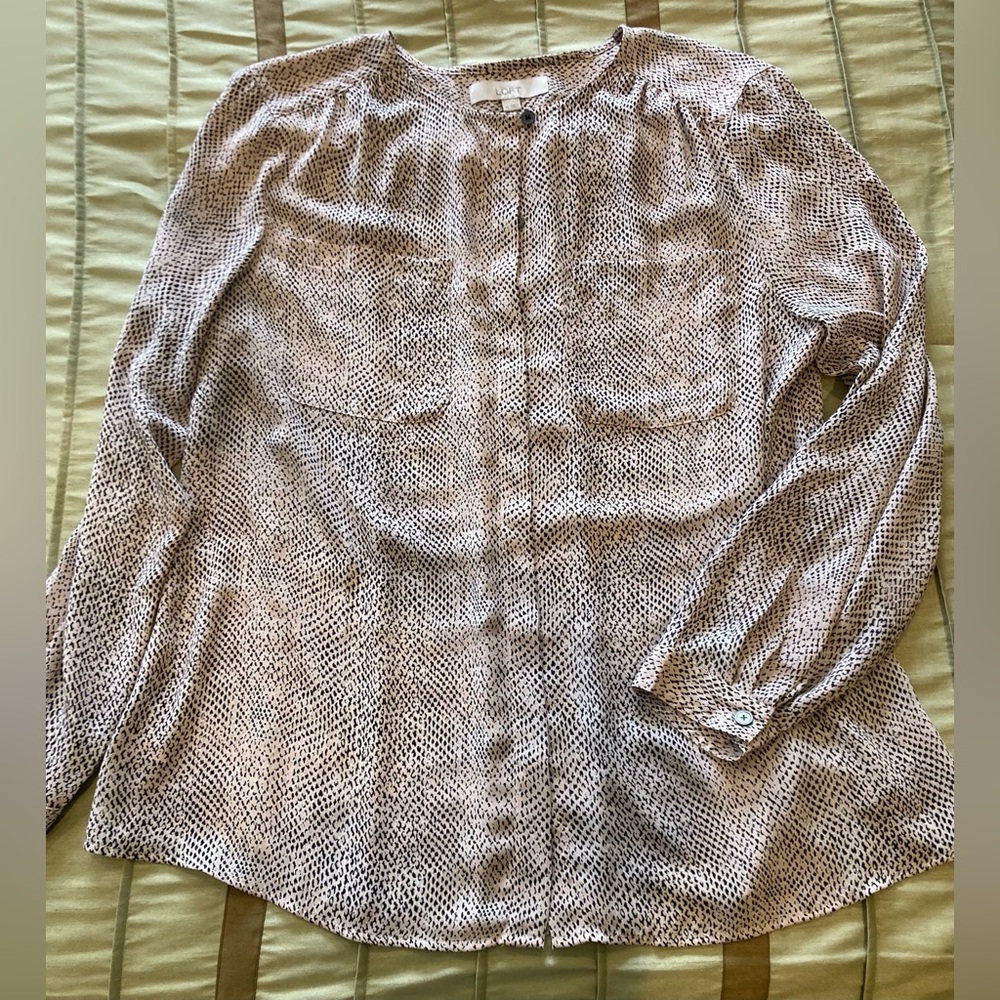 LOFT Soft Pink Button Down Blouse